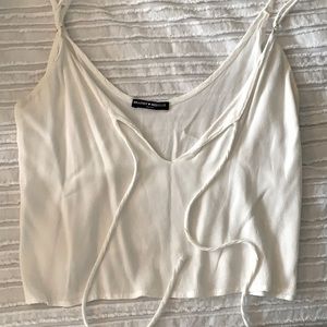 Brandy White Tank with Keyhole Loop